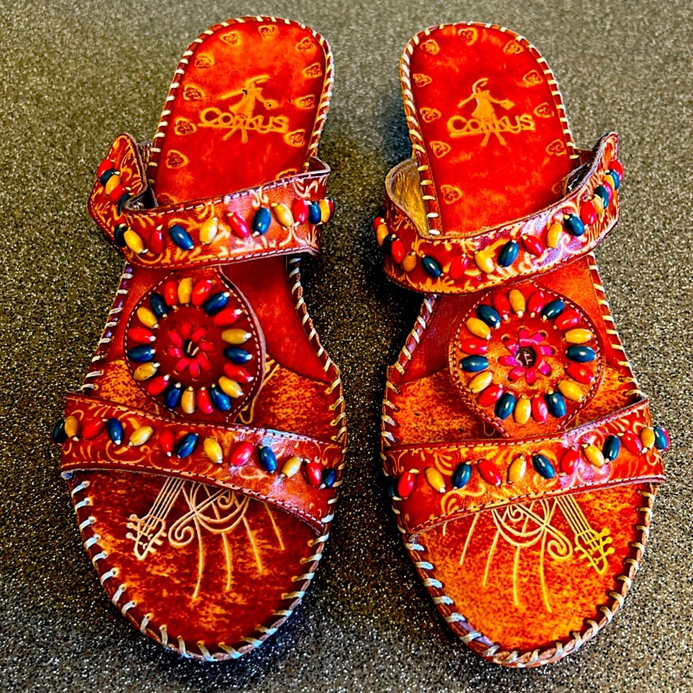 Conkys by St. Kitts slip on sandals. Size 11. Never worn. Beautiful!